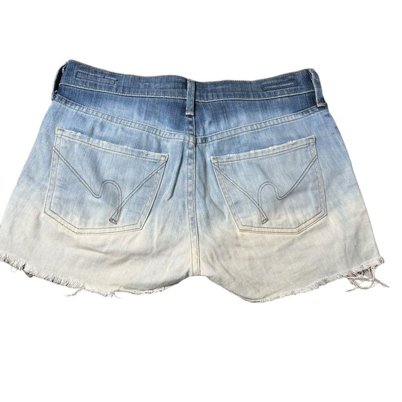 Citizens Of Humanity Size 26 Denim Ombré‎ Jean Shorts Cut Offs Frayed Hem #I3-5 - Picture 2 of 10